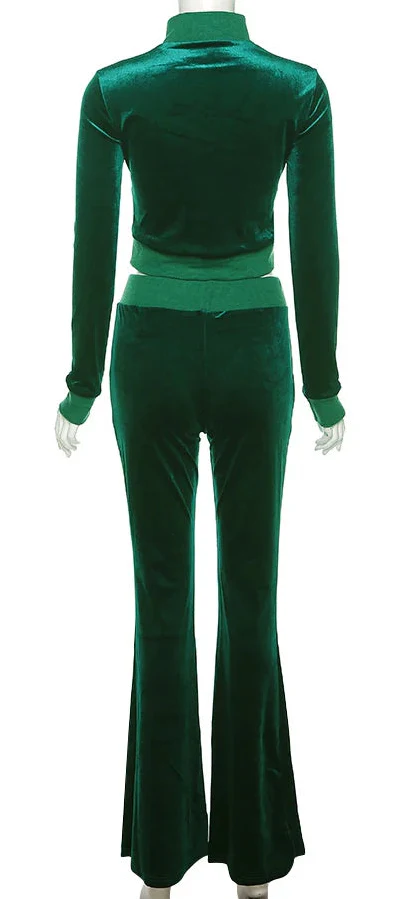 Velour Luxe Zip-Up Jogger Set