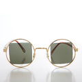 Round Frame Sunglass with Square Lens - Hazy