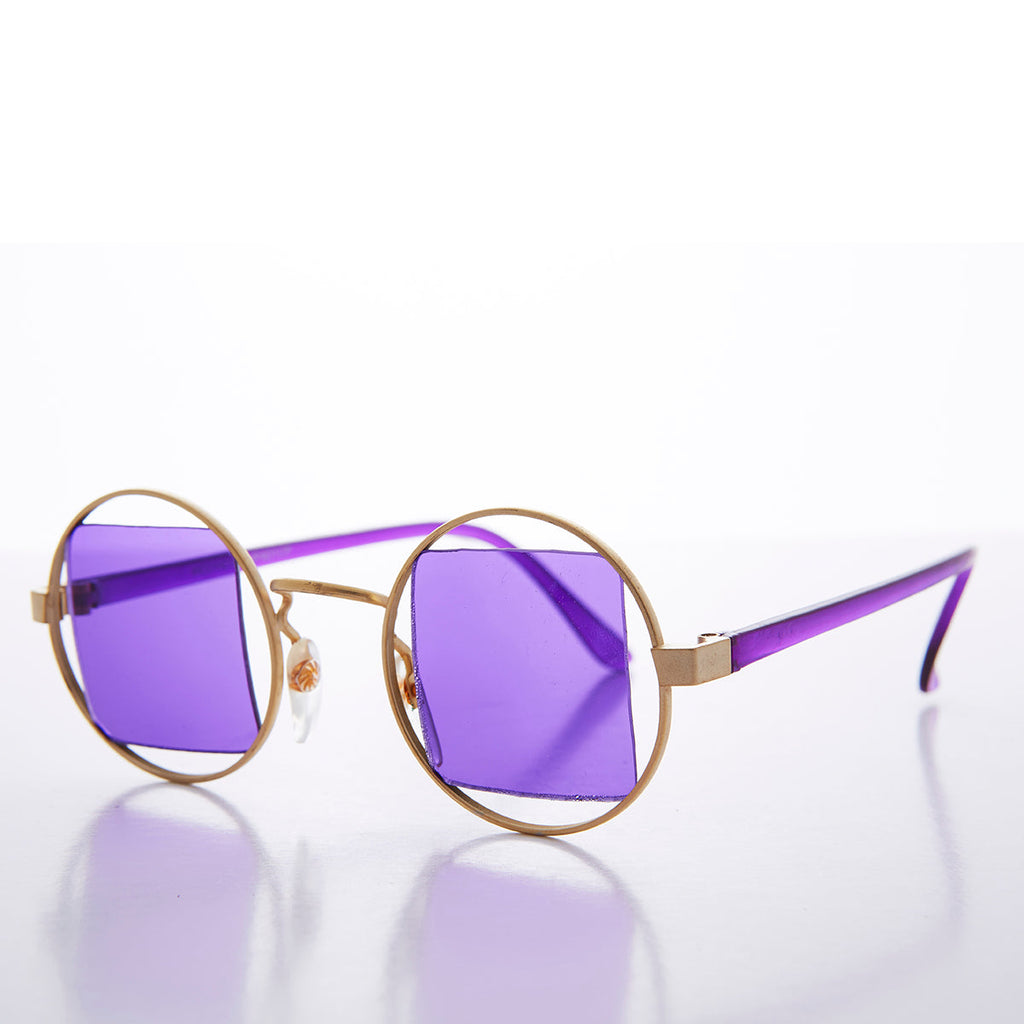 Gold Psychedelic Round Sunglasses - Haze 2