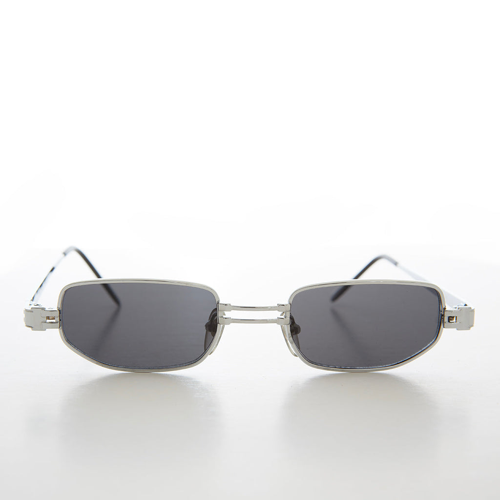 Small Rectangle Metal Punk Vintage Sunglasses - Hitch