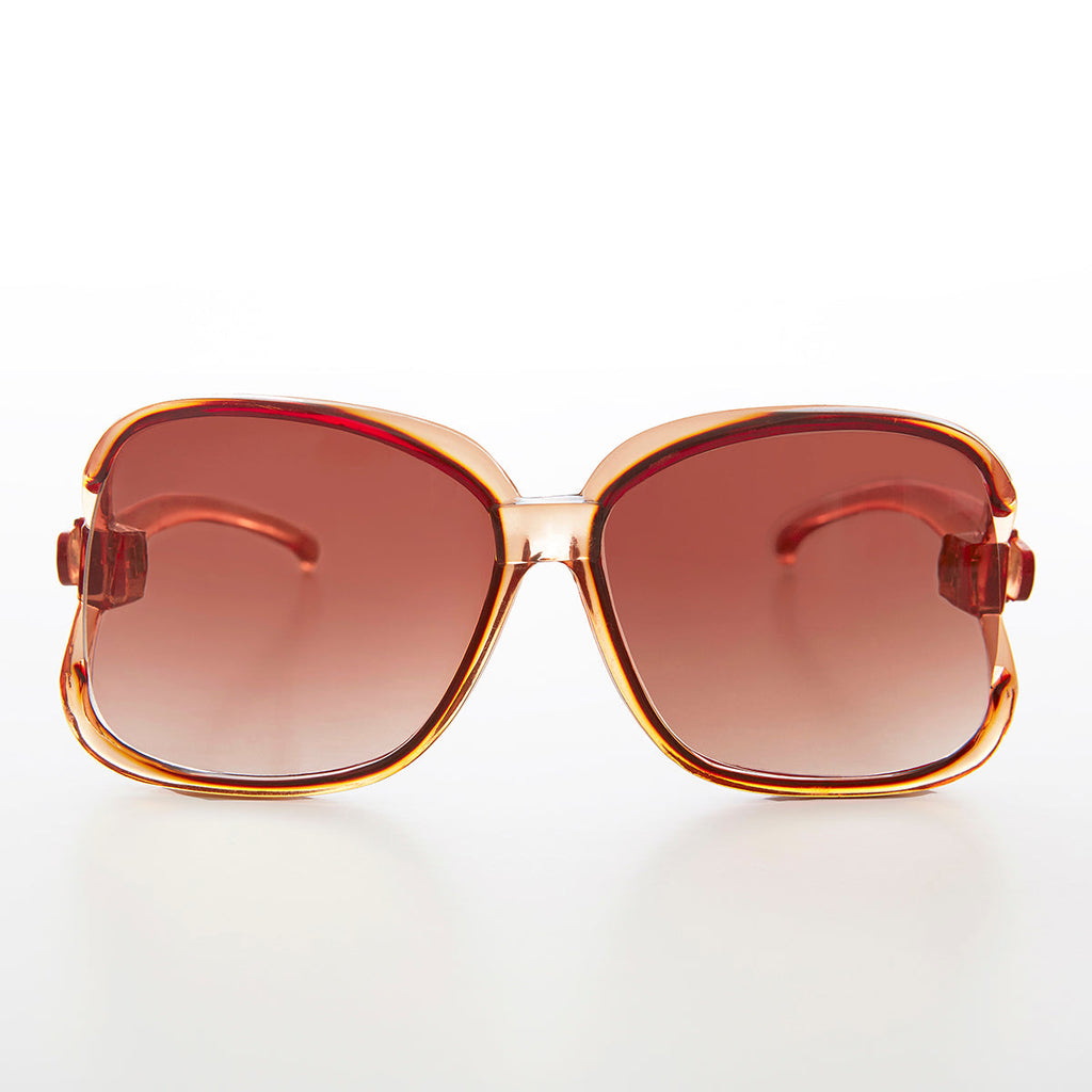 Oversized Square Clear Frame Vintage Sunglasses - Ibiza 1