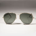 Gold Aviator Sunglass with Glass Lens Metal Frame - Iceman