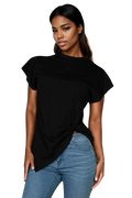 Batwing Sleeve Twist Front Tee {BT3952}