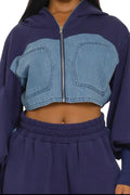 Two-Tone Denim Panel Utility Set