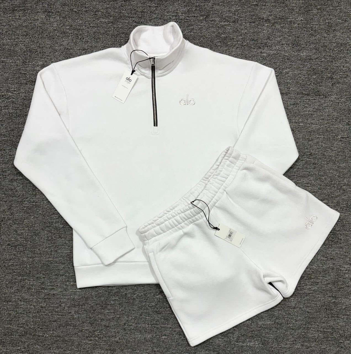 Quarter Zip Pullover & Shorts Premium Lounge Set