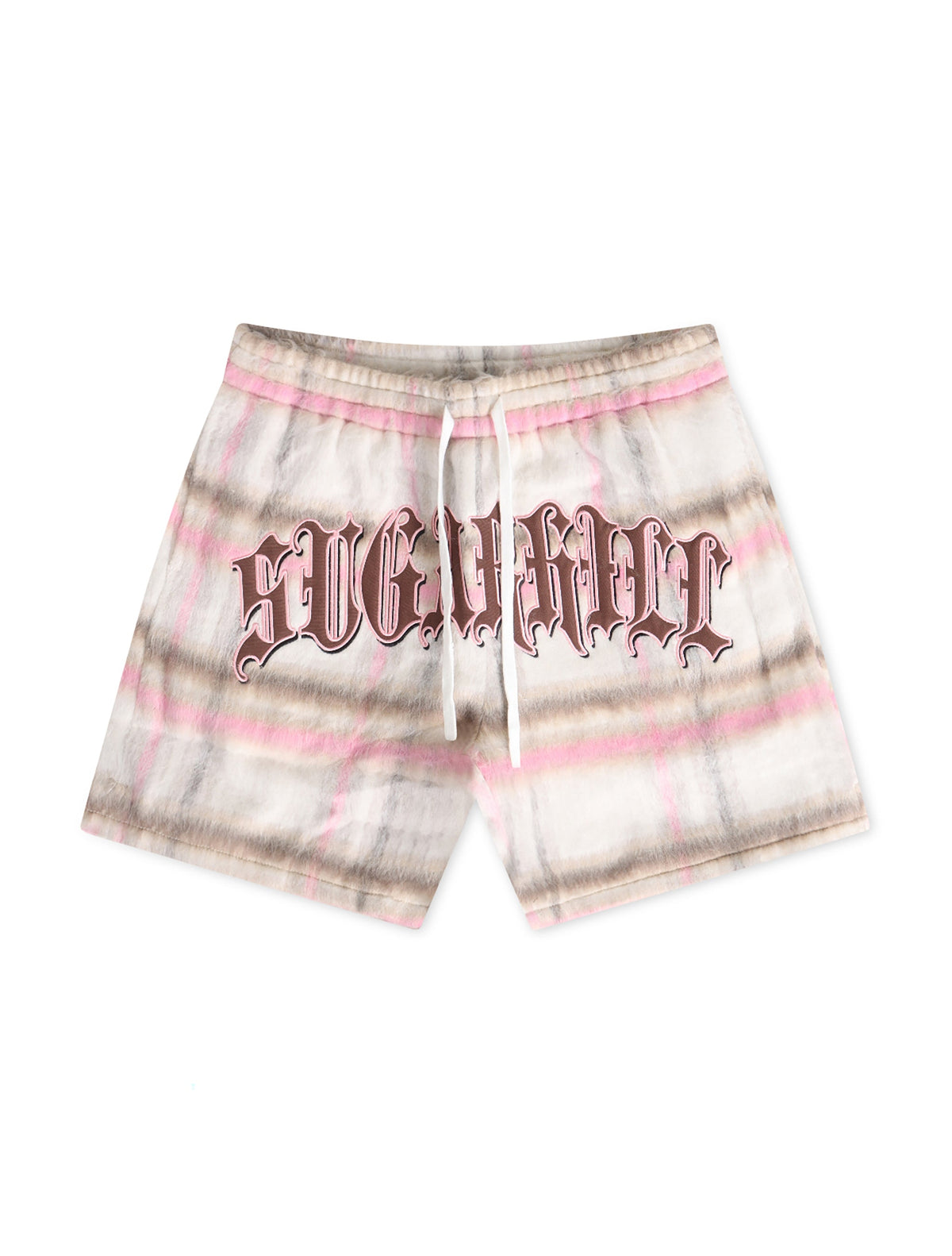Sugarhill Tudor Mohair Shorts - Pink Plaid