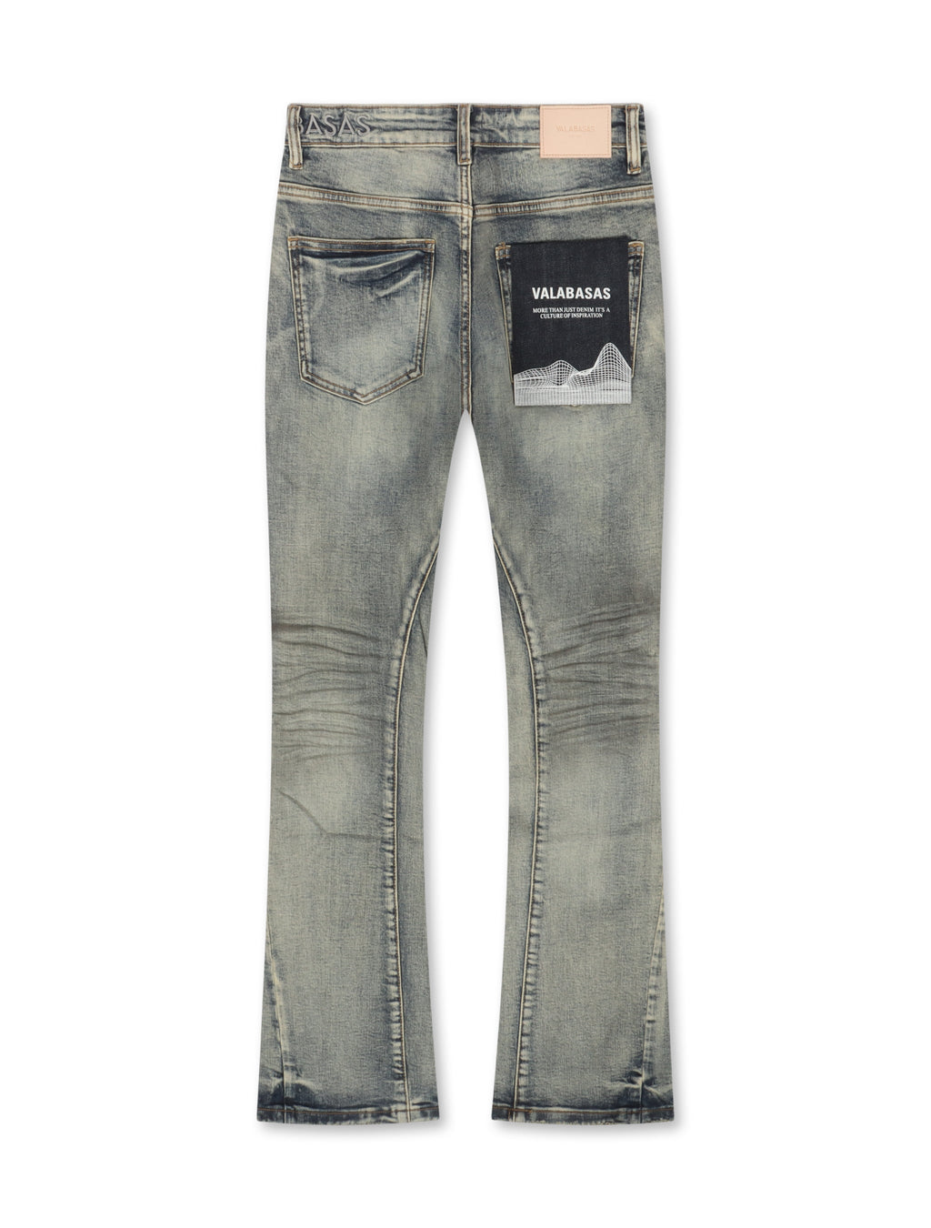 Valabasas Fax Stacked Jeans - Light Blue Washed