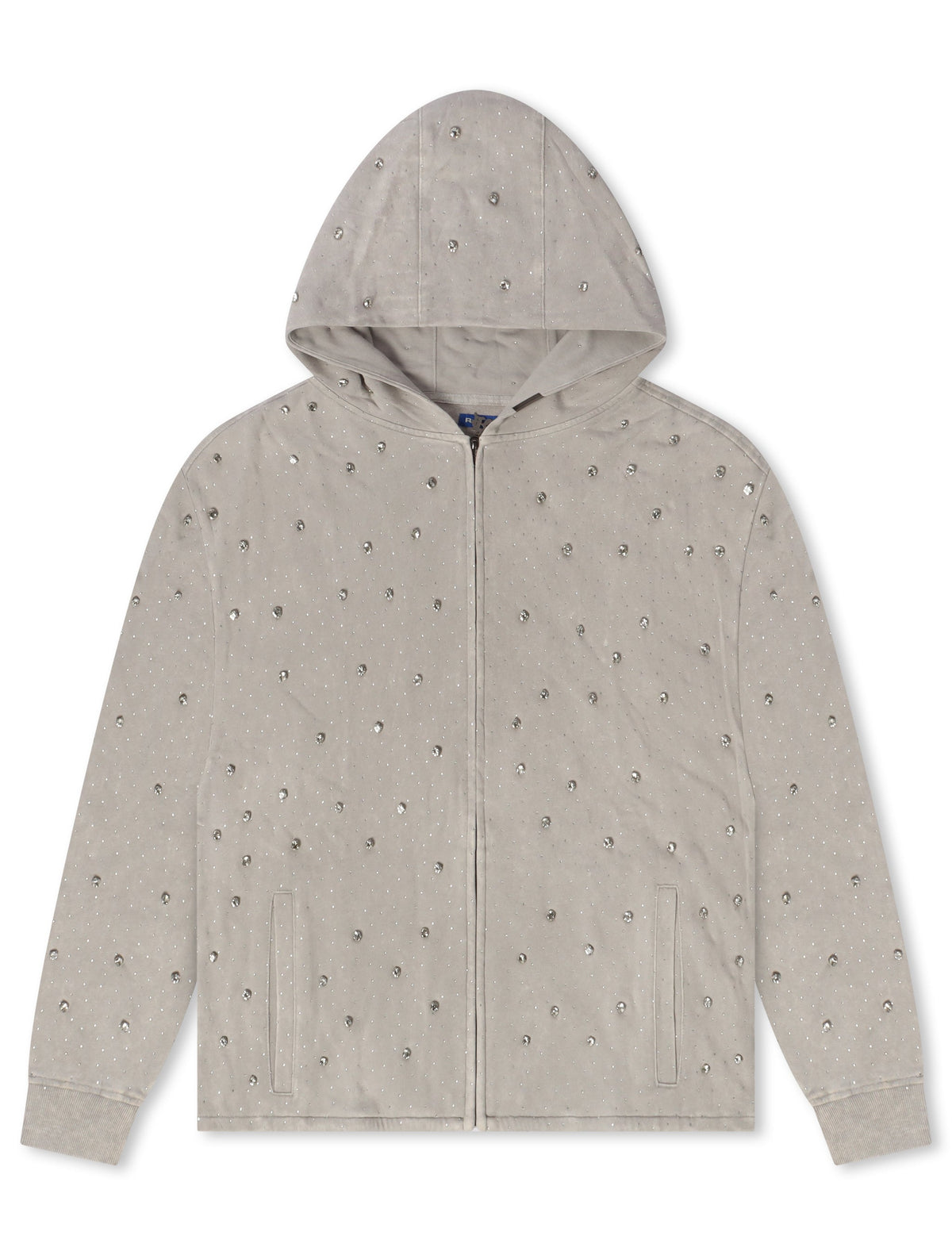 Rebel Denim Diamond Hoodie - Grey