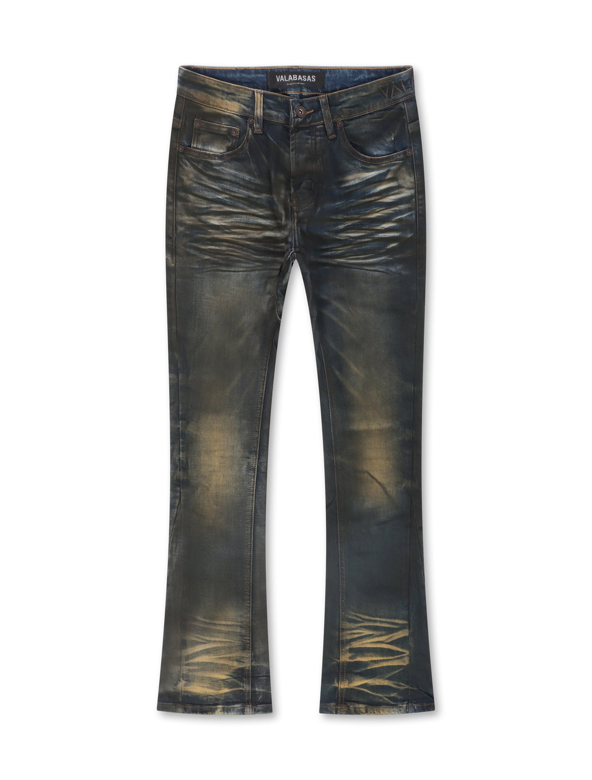 Valabasas Fax Stacked Denim Jeans - Vintage Blue Wash