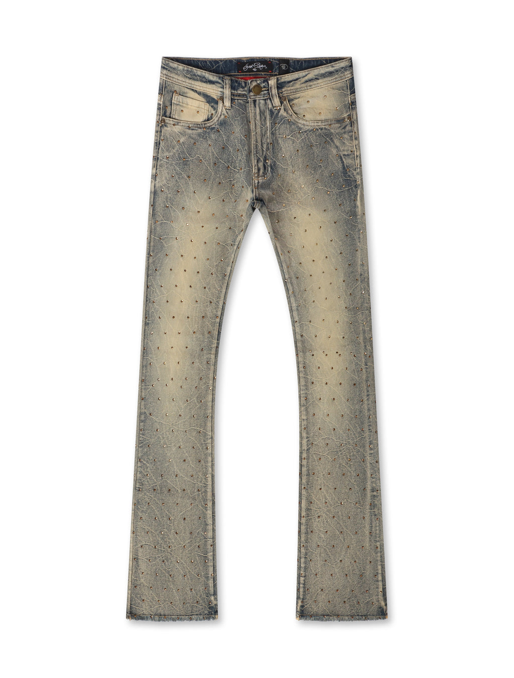 Frost Originals All Over Rhinestone Stacked Jean - Dirt Wash