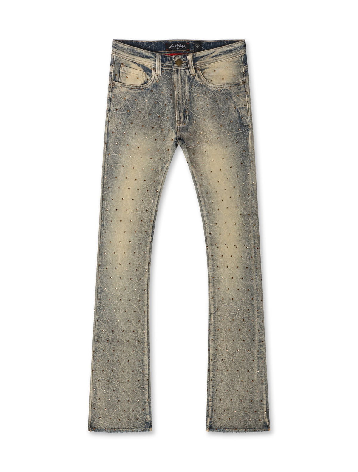 Frost Originals All Over Rhinestone Stacked Jean - Dirt Wash
