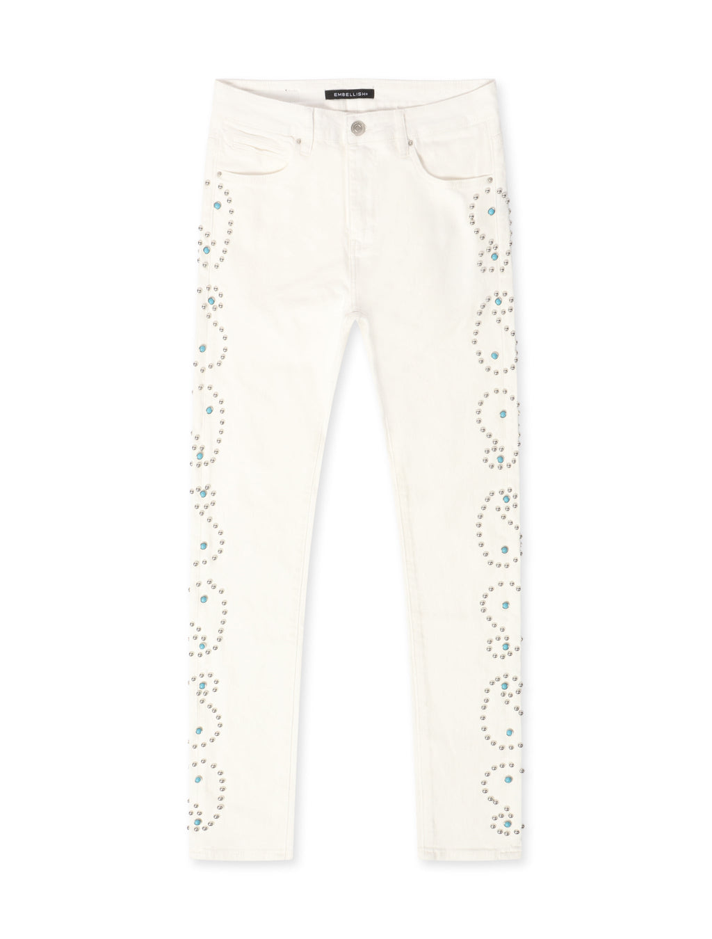Embellish Onix Rhinestone Jeans - White