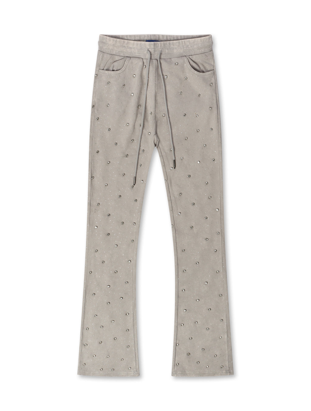 Rebel Denim Diamond Stacked Sweatpants - Grey