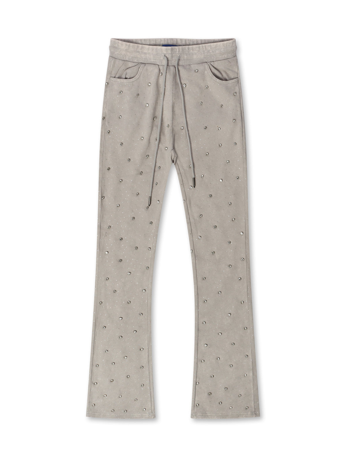 Rebel Denim Diamond Stacked Sweatpants - Grey