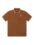 Malbon Fairway Applique Pique Polo - British Tan