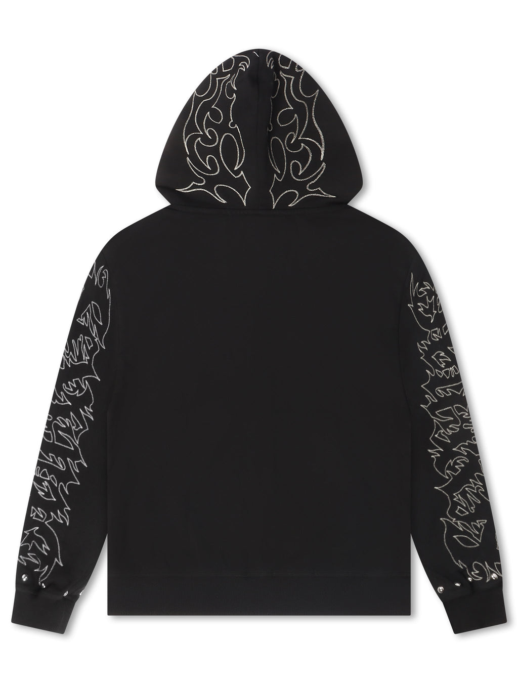 Revenge Tribal Skull Studded Zip-Up - Black/Silver