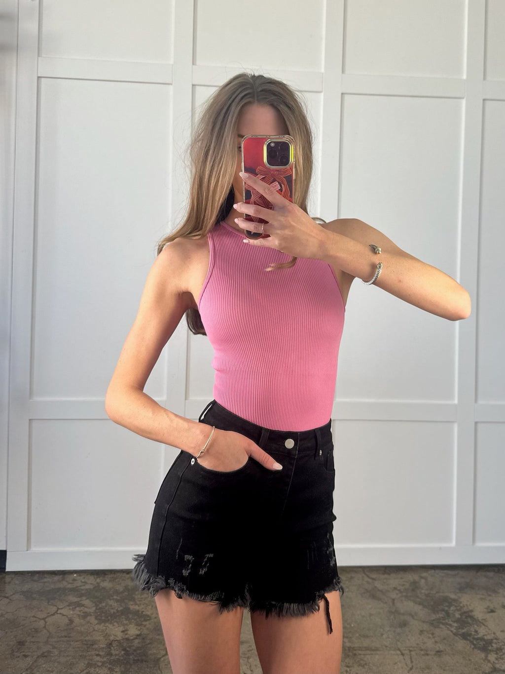 On The Go Distressed Shorts - Black