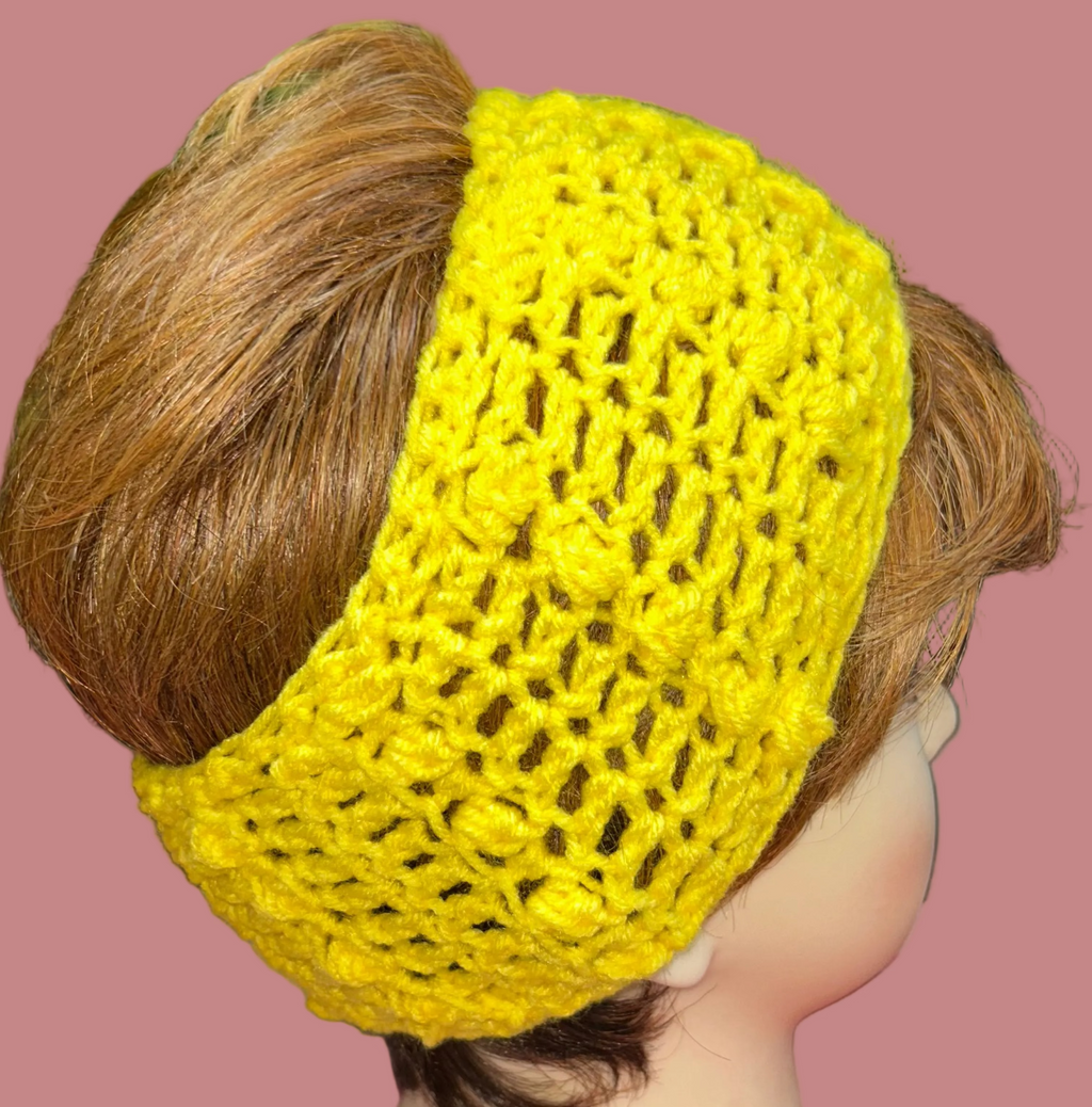 Yellow Handmade Crocheted Headband
