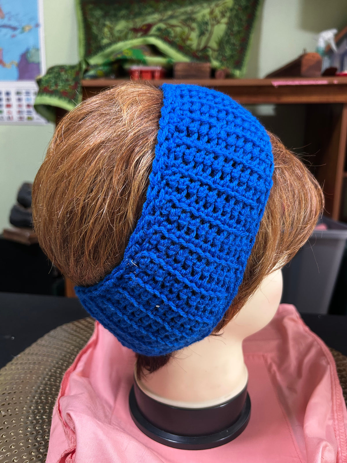 Blue Handmade Crocheted Headband