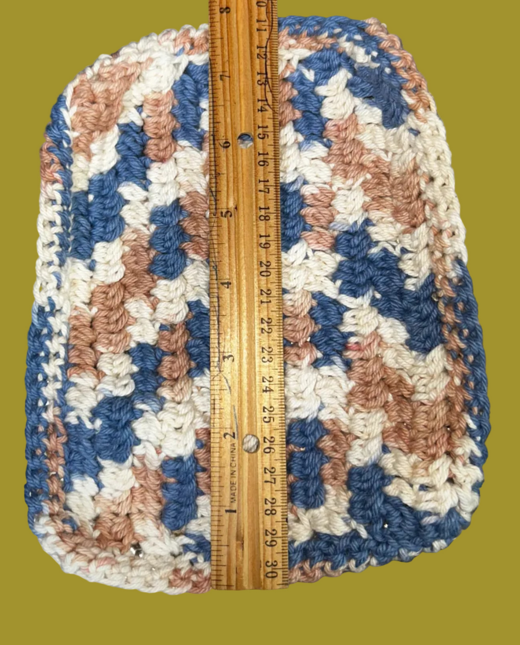 1 Handcrafted Crocheted Wash Cloth with Drawstring Bag for Soap