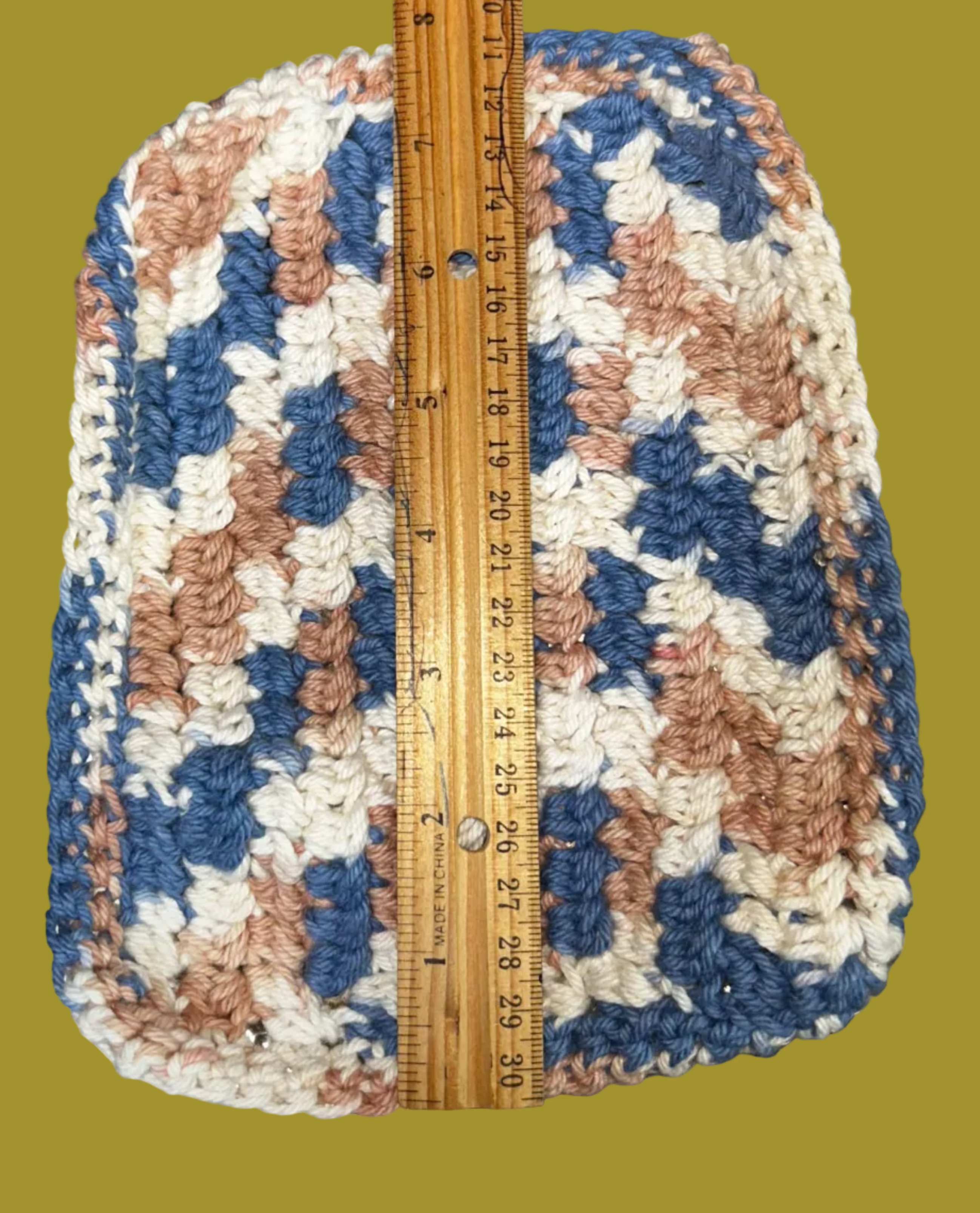 1 Handcrafted Crocheted Wash Cloth with Drawstring Bag for Soap