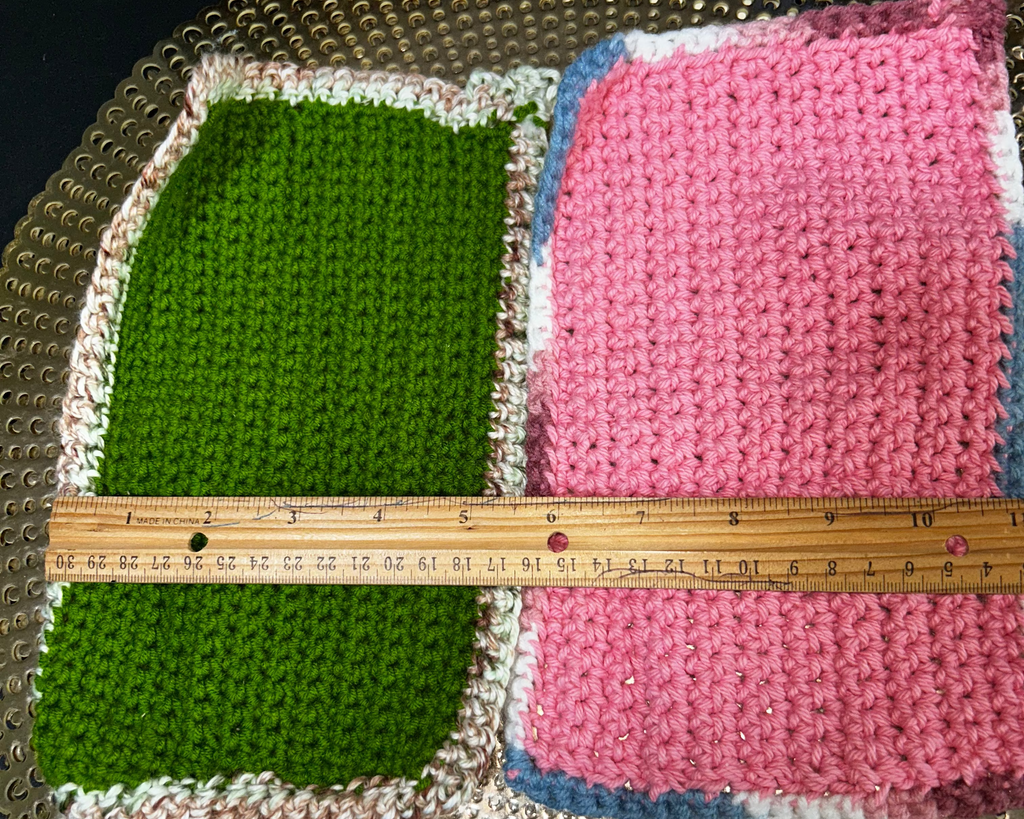 Set of 2 washcloths with drawstring bag soap for soap & a face scrubbie.