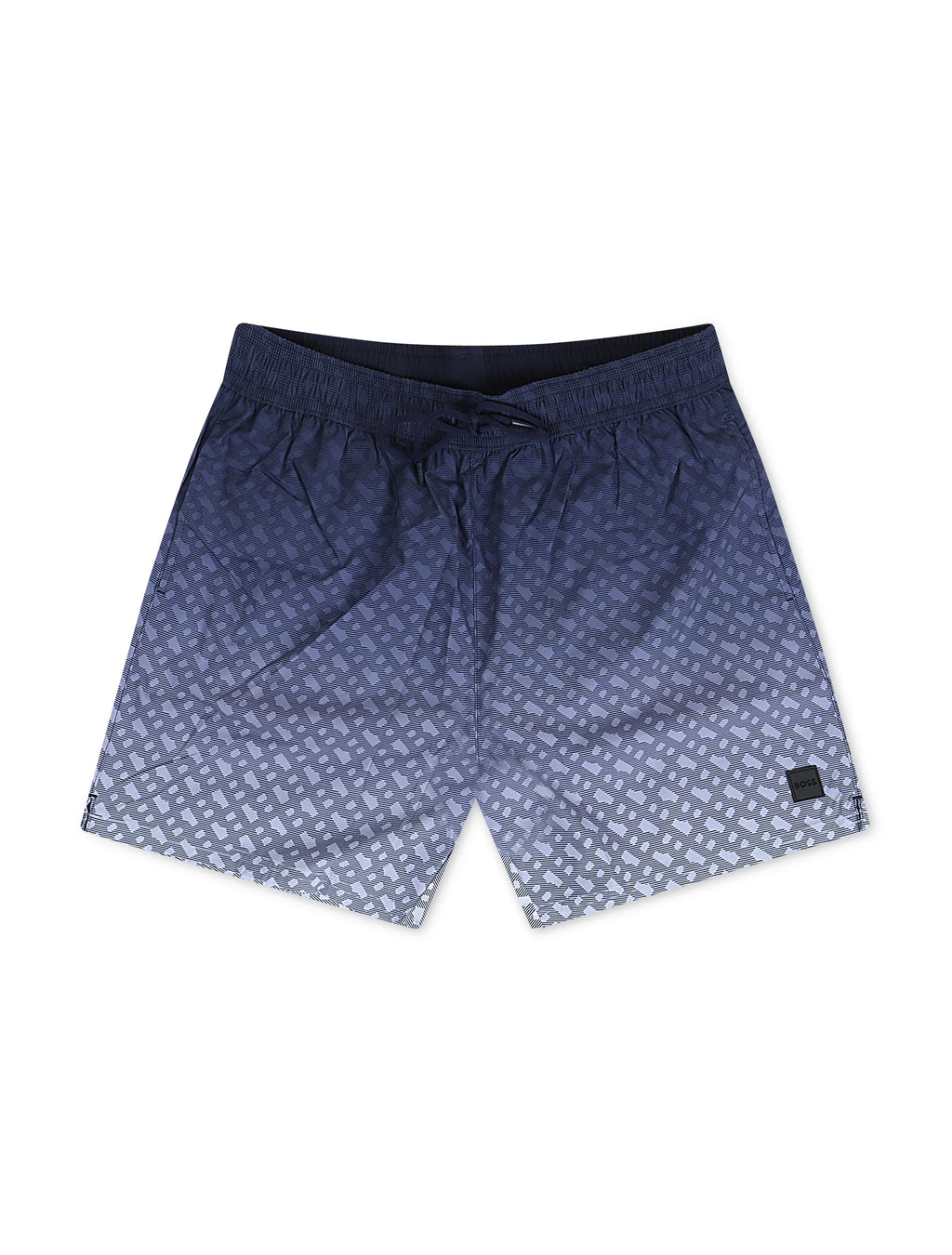 Boss Degradé Monogram Print Shorts - Dark Blue