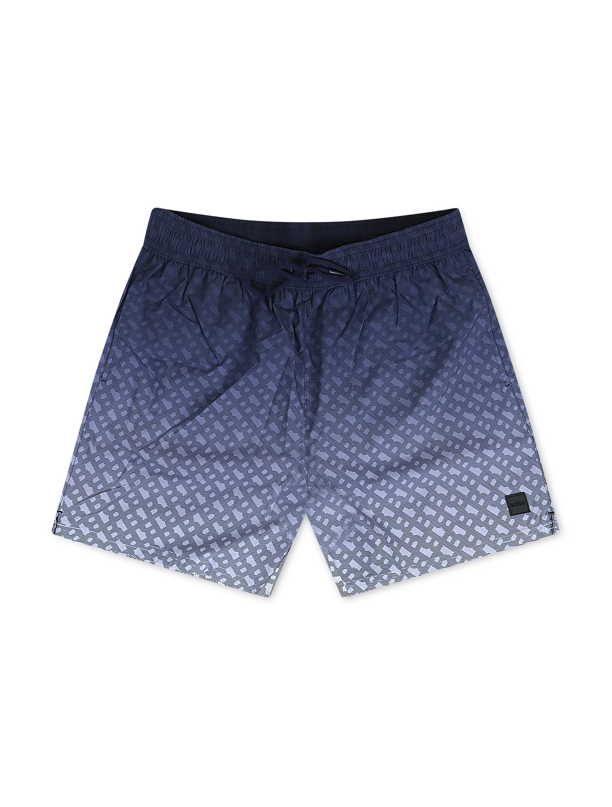 Boss Degradé Monogram Print Shorts - Dark Blue