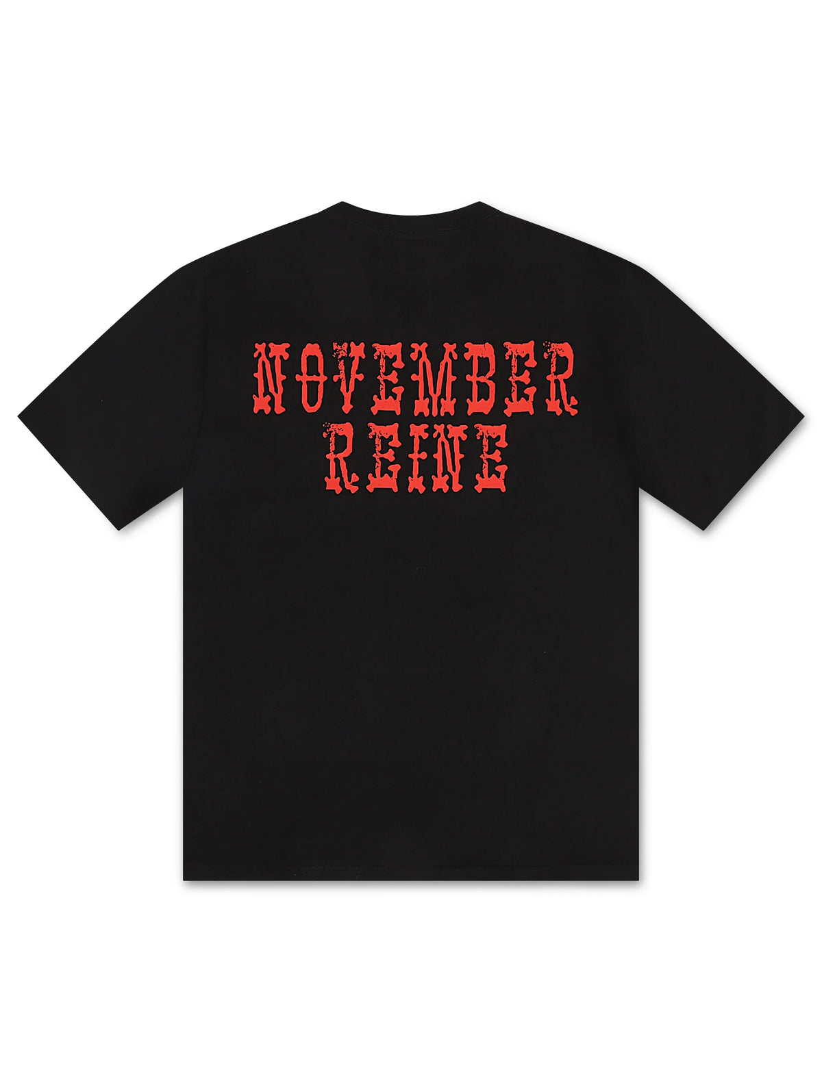 November Reine Black Hearts  Heavyweight Tee - Black/Red