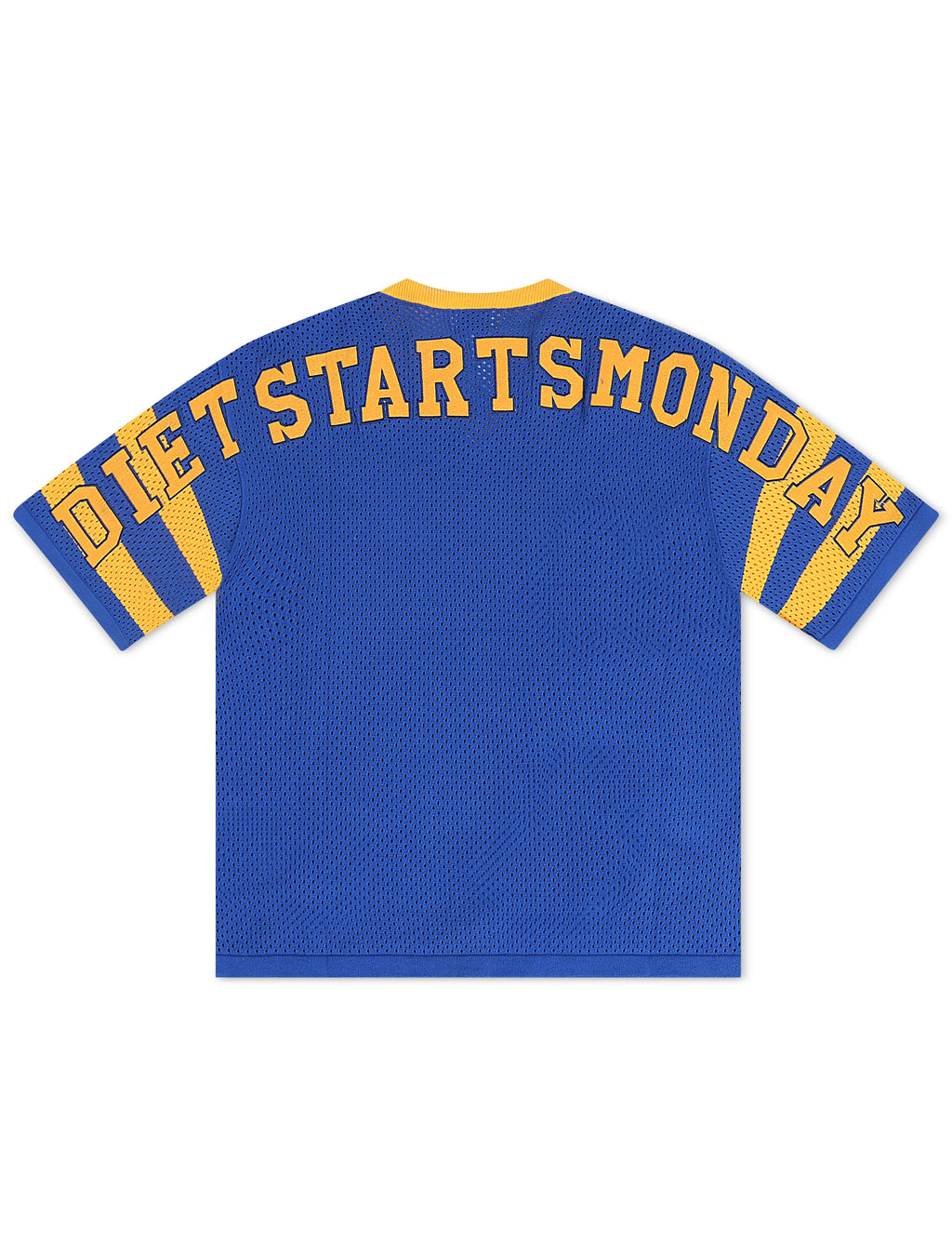 Diet Starts Monday Cropped Knit Jersey - Blue/Yellow