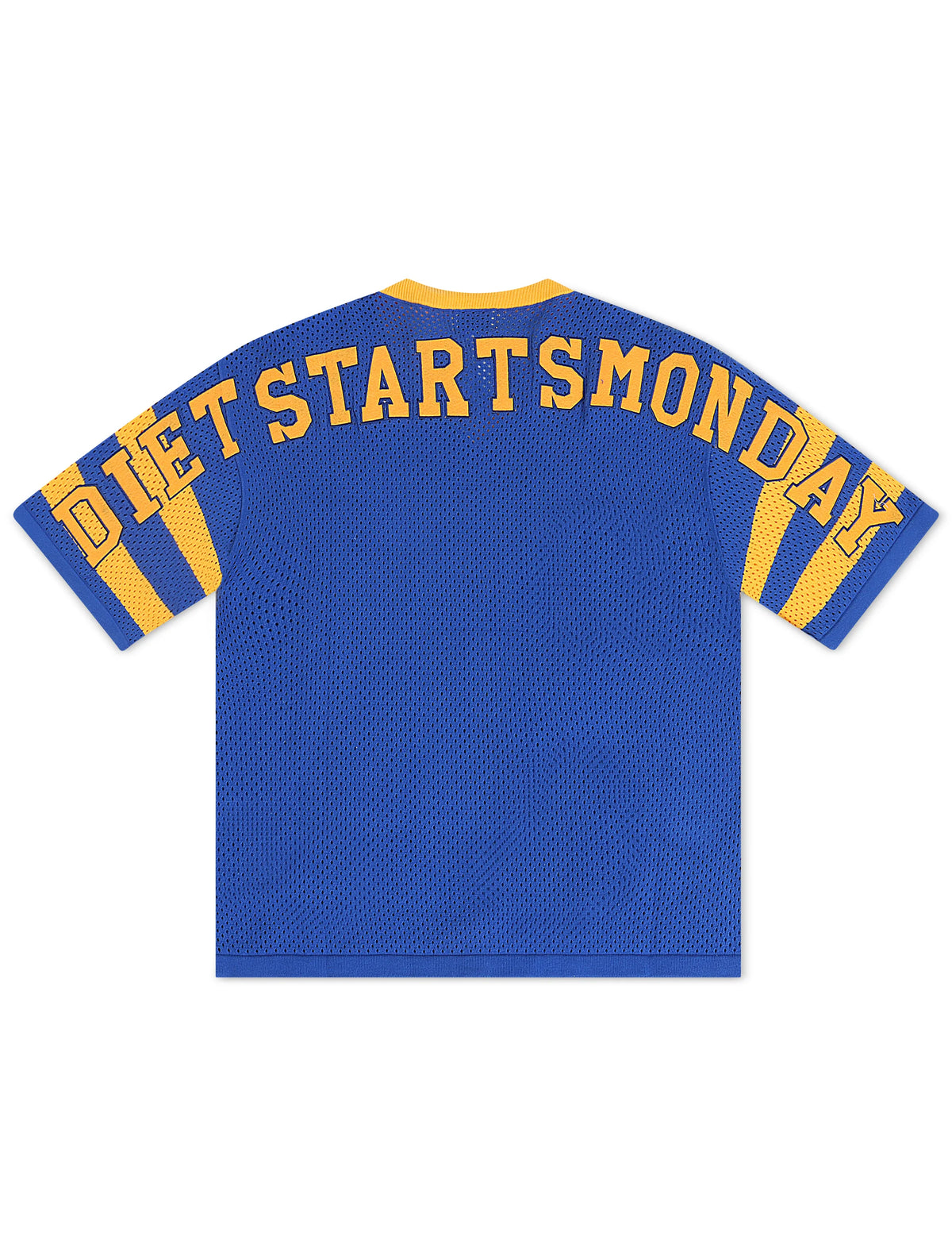 Diet Starts Monday Cropped Knit Jersey - Blue/Yellow