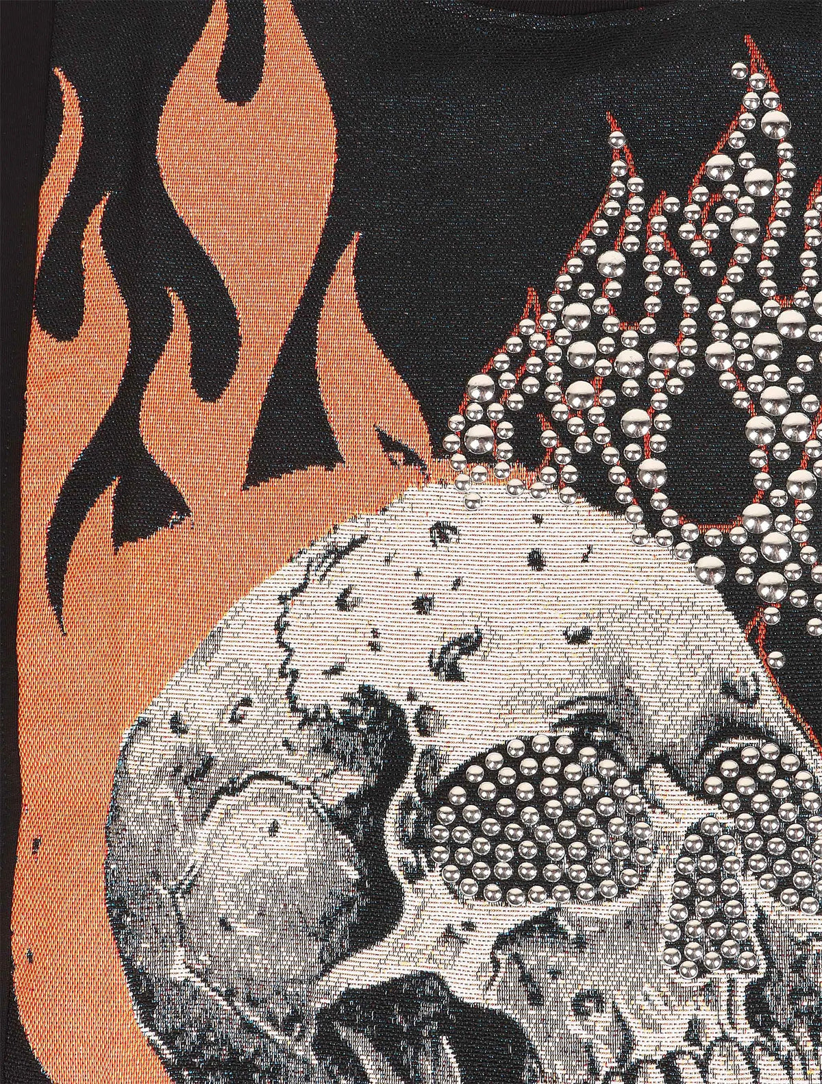 Majestik Mens Rock On Skull Tapestry Jacquard Tee - Black