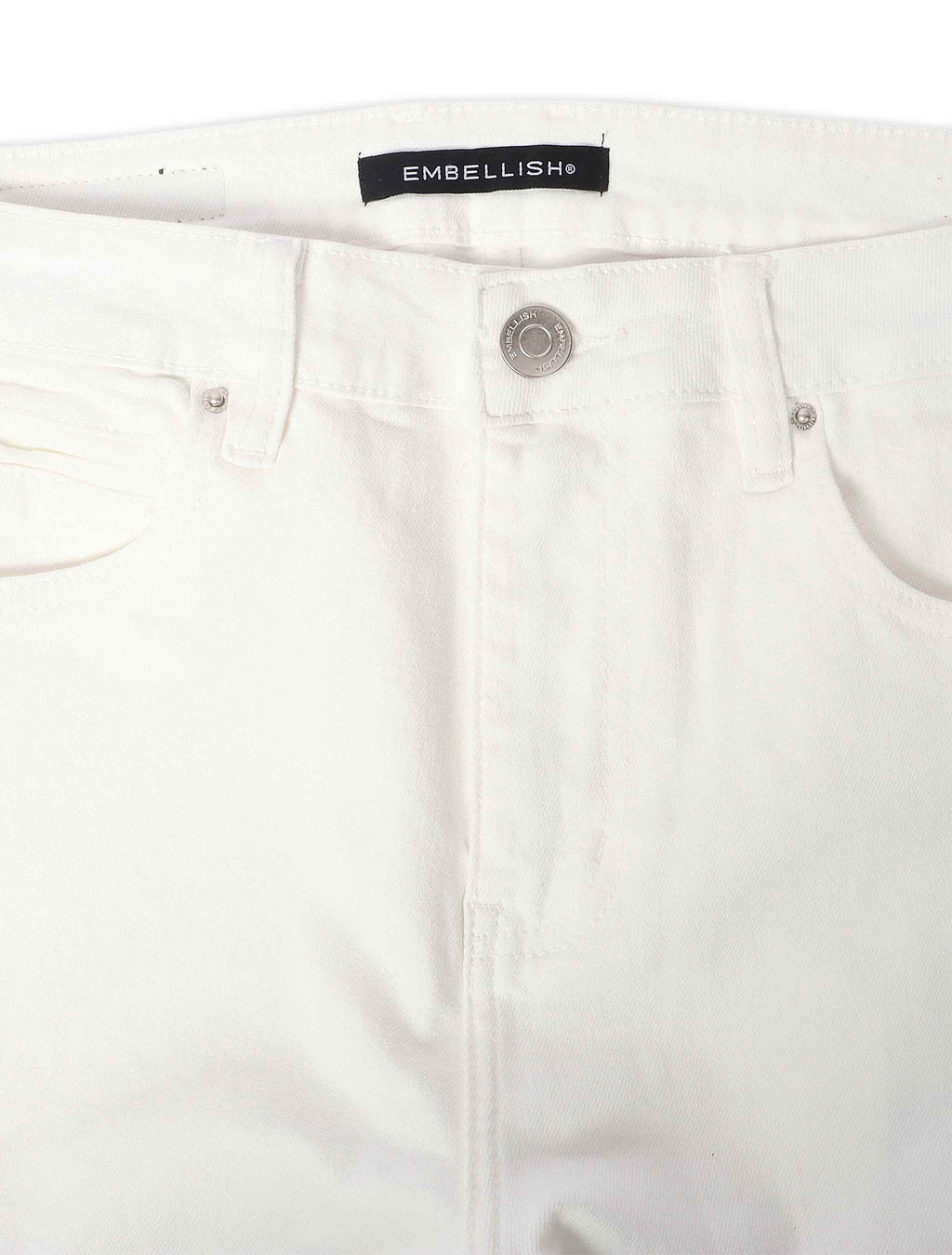 Embellish Onix Rhinestone Jeans - White