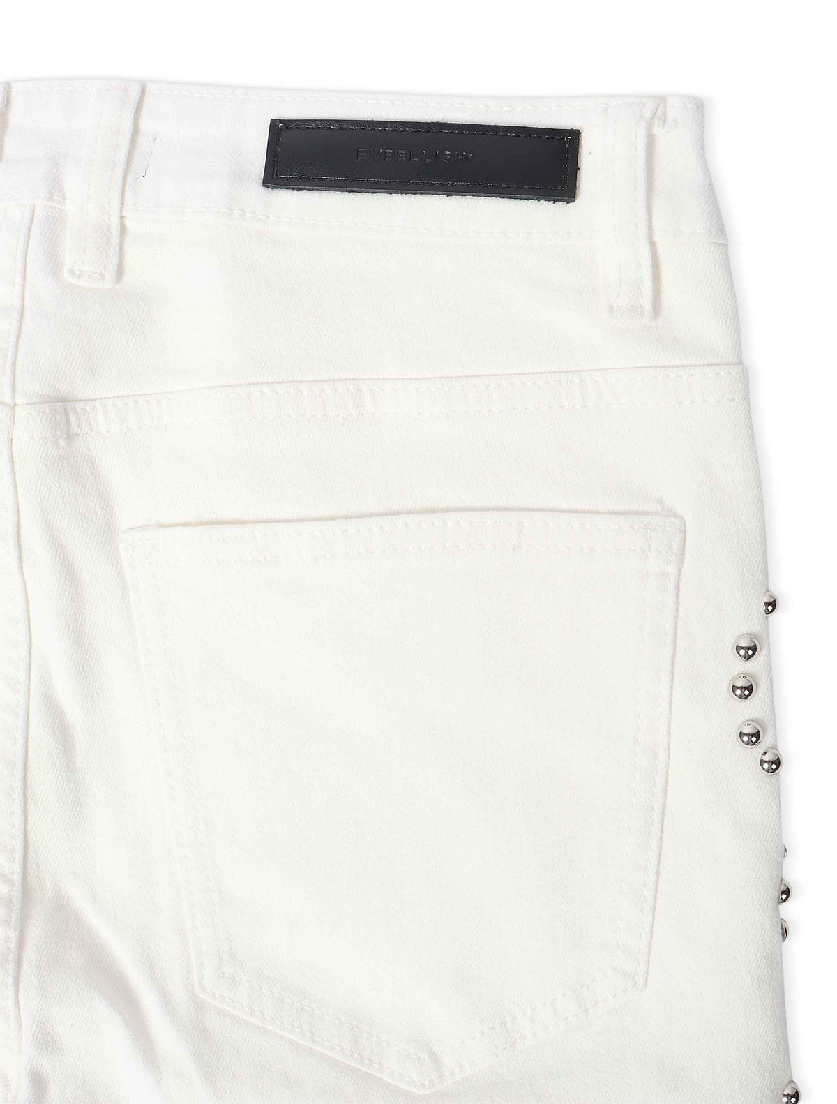 Embellish Onix Rhinestone Jeans - White