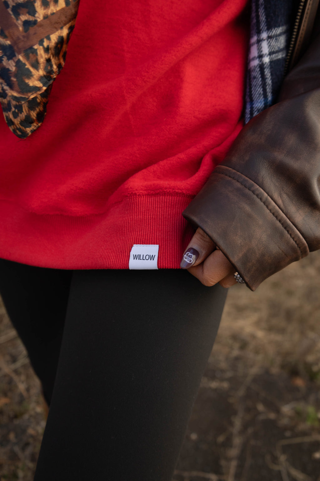 Tilly Red Reversible Oversized Mockneck Crew