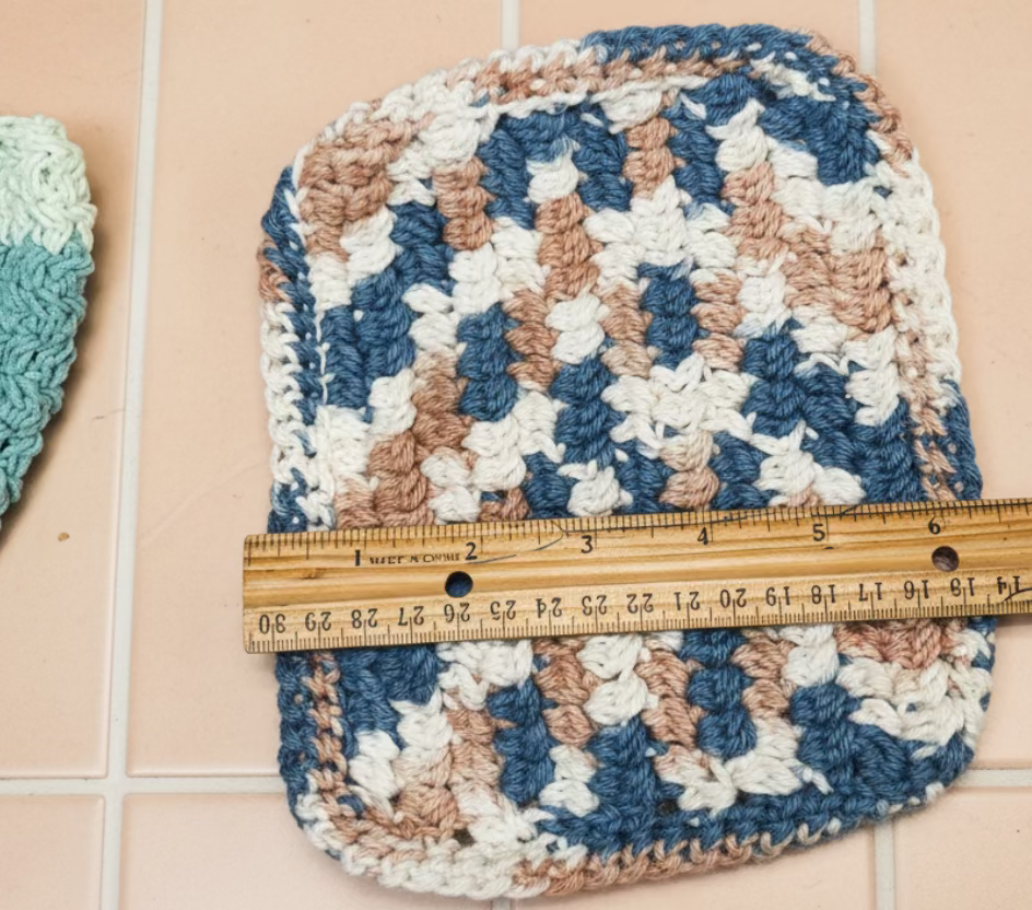 1 Handcrafted Crocheted Wash Cloth with Drawstring Bag for Soap