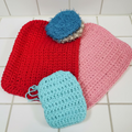 A Pair of Washcloths With Scrubbie & Draw String Bag