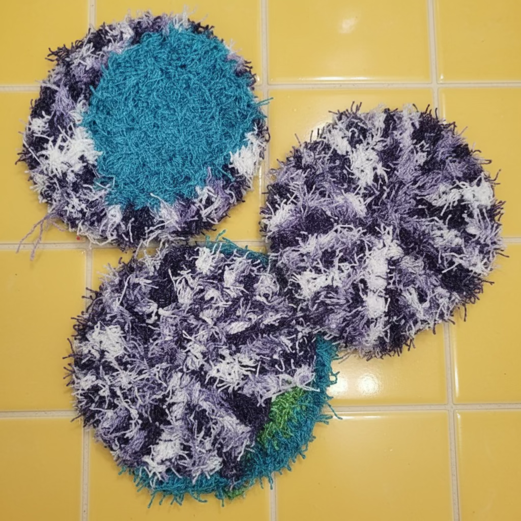 3 Handmade Crocheted Scrubbies for Facial Exfoliation
