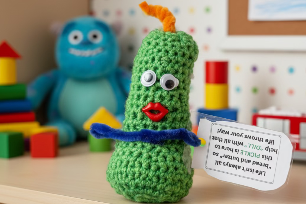 Hand Crafted Crocheted Positive Pickle