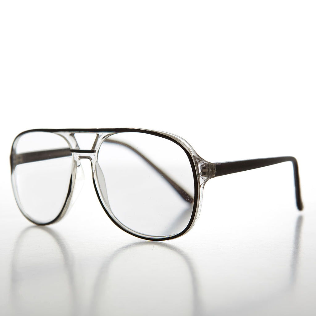 Pretend Aviator Clear Lens Vintage Glasses - Urkel
