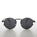 Round Black Metal Goth Steampunk Sunglass - Ivan 2