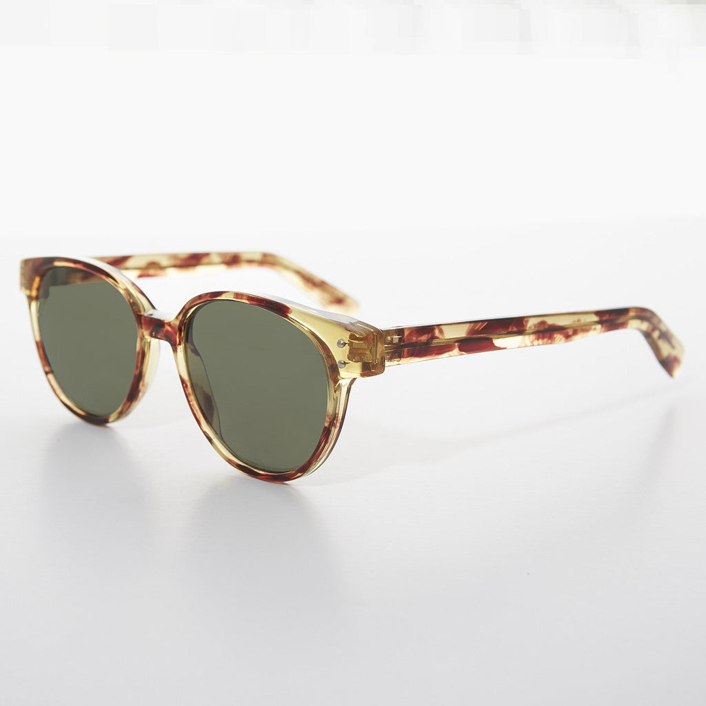 Round Horn Rim Cat Eye Women's Vintage Sunglass - Jackson