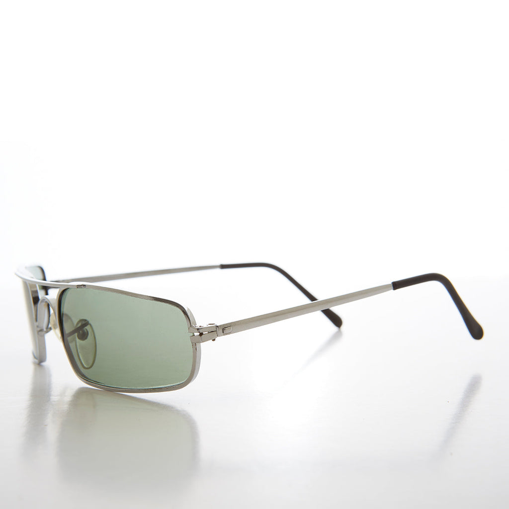 Skinny Sporty Curved Vintage Aviator Sunglass - Kobe