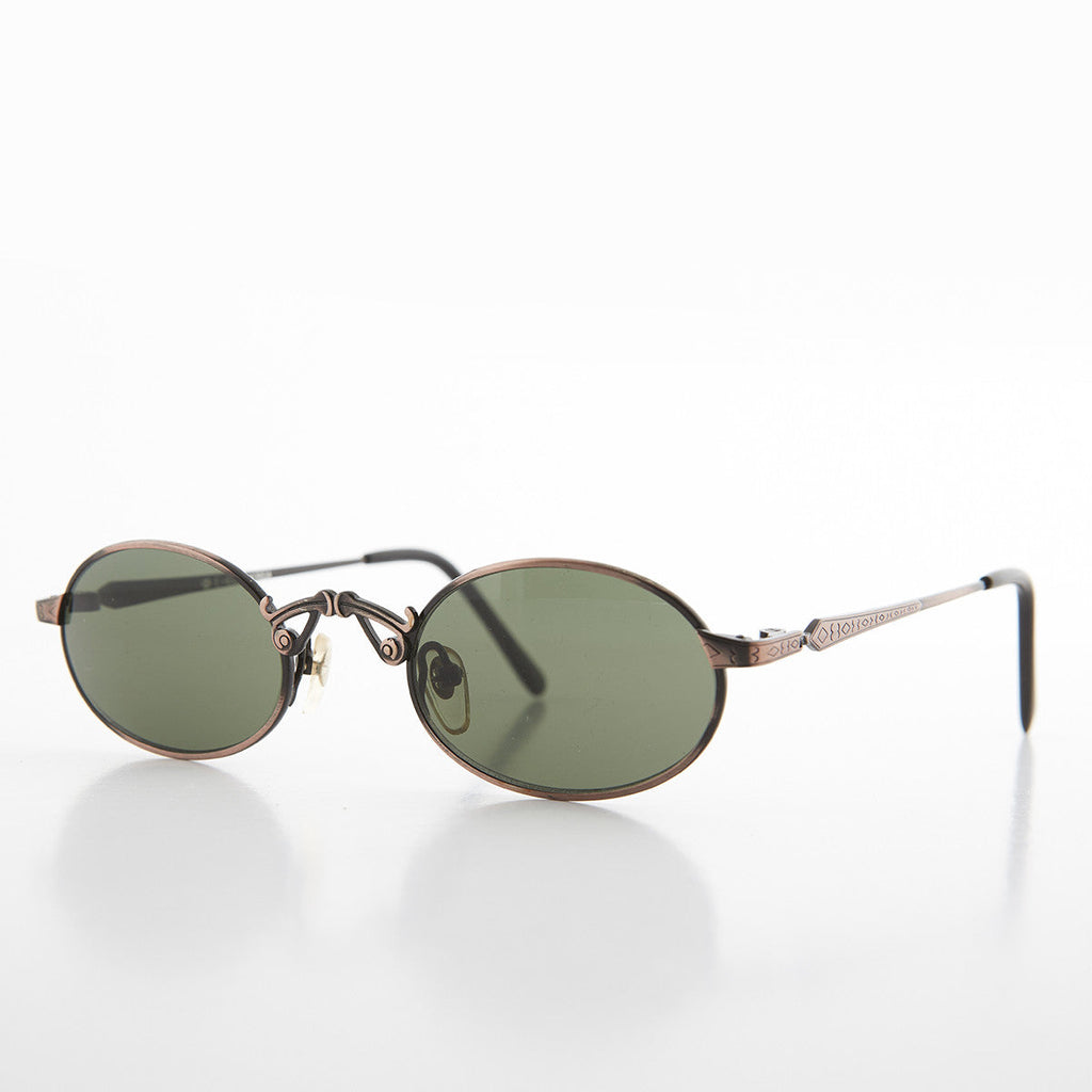 Small Oval Victorian Steampunk 90s Sunglass - Leon