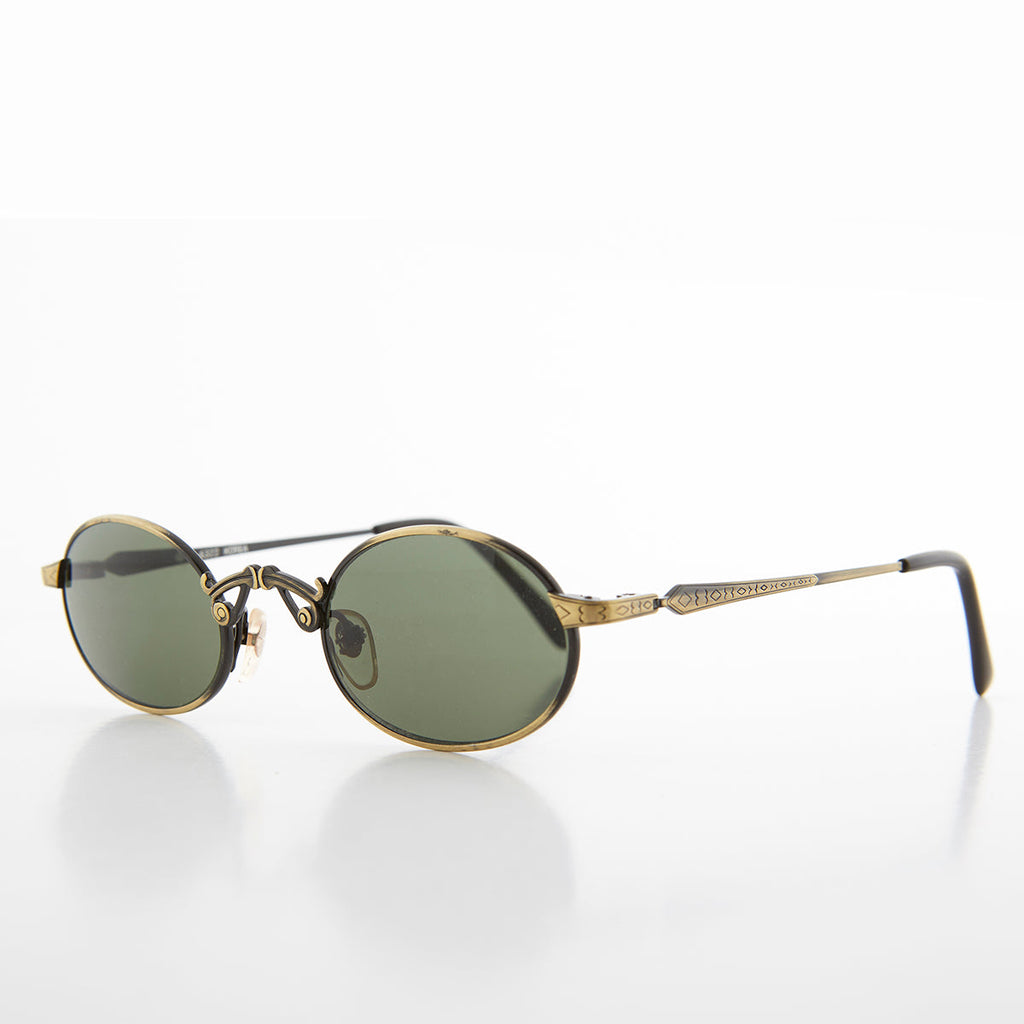 Small Oval Victorian Steampunk 90s Sunglass - Leon
