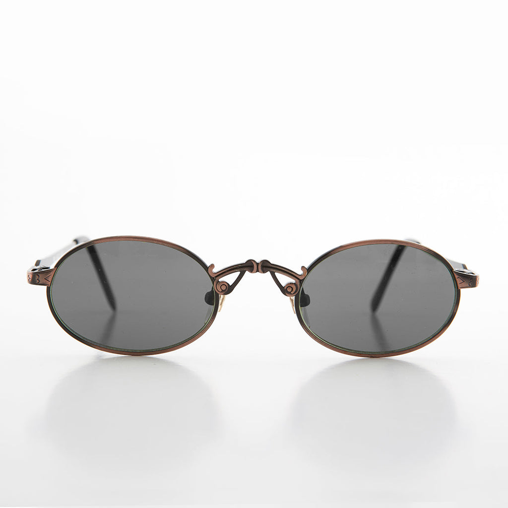 Small Oval Victorian Steampunk 90s Sunglass - Leon