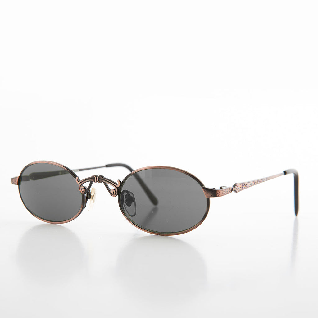 Small Oval Victorian Steampunk 90s Sunglass - Leon