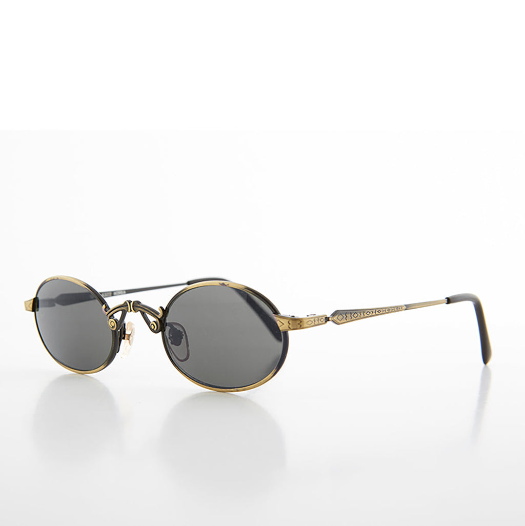 Small Oval Victorian Steampunk 90s Sunglass - Leon