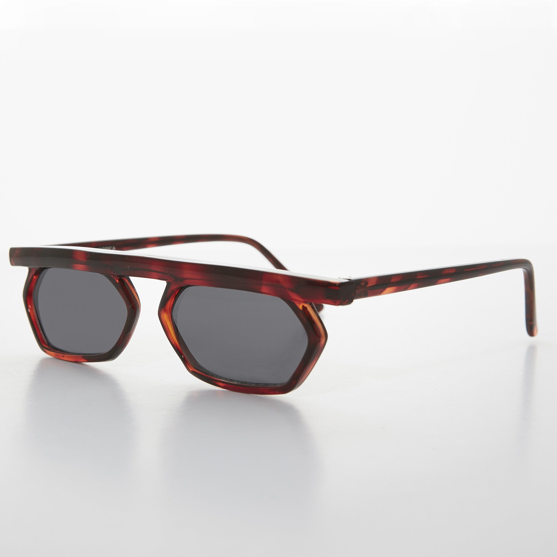 90s Vintage Polygon Flat Top Rare Sunglass - Lestor