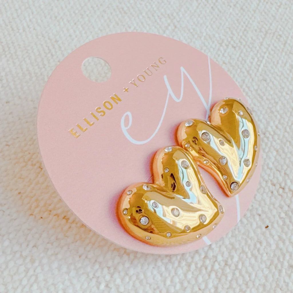 Golden Heart Earrings | 18k Gold Plated Stainless Steel - Femstylo